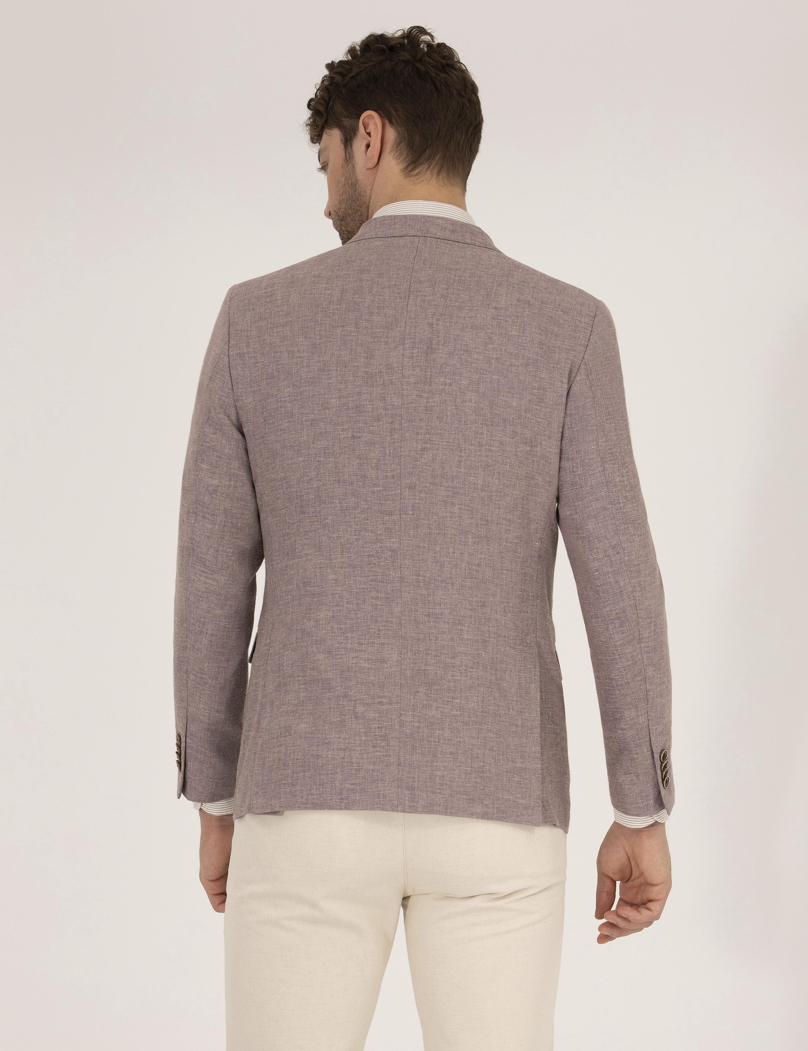 Gül Kurusu Keten Karışımlı Blazer Ceket