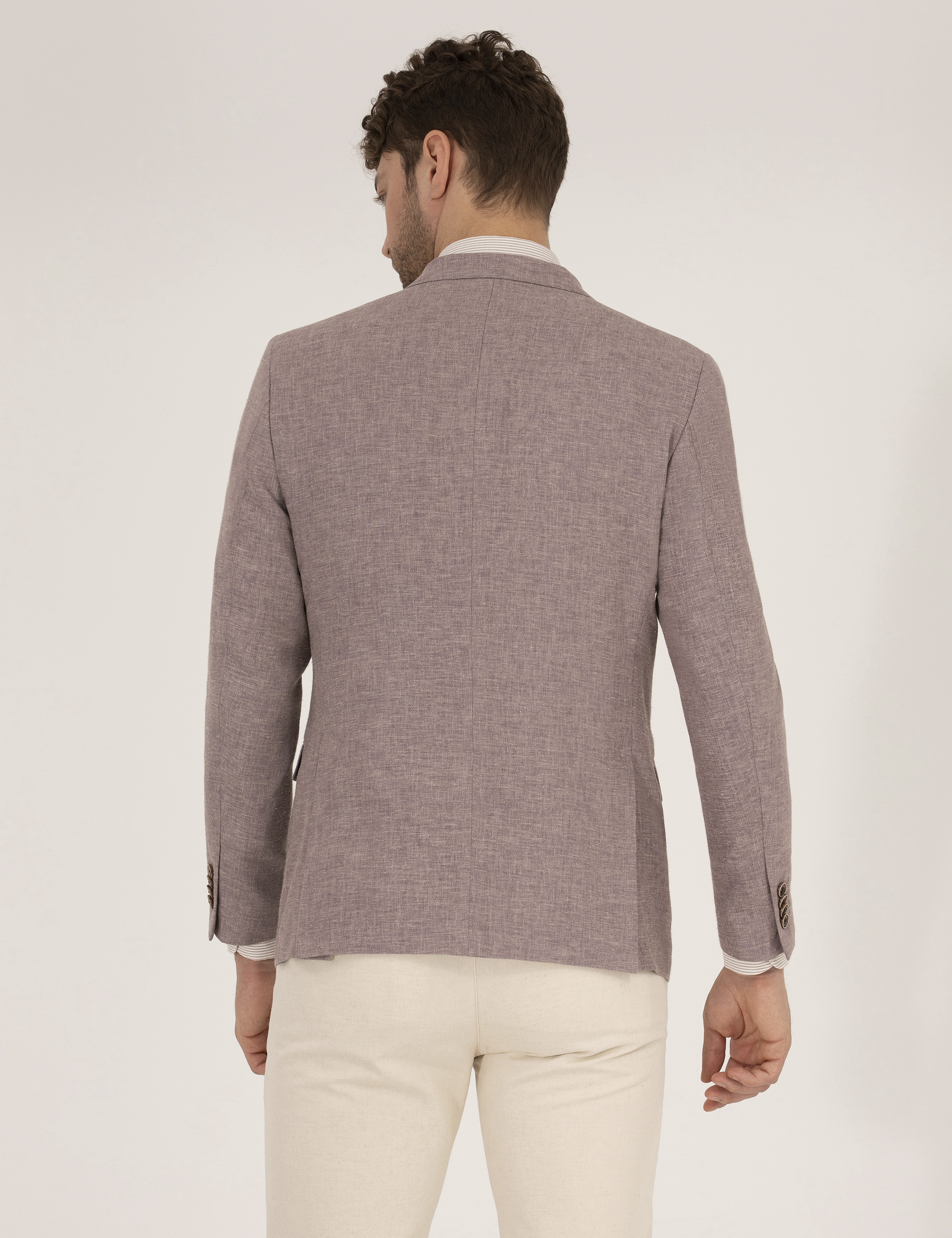 Gül Kurusu Keten Karışımlı Blazer Ceket - Image 5