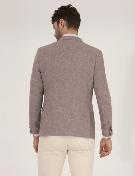 Gül Kurusu Keten Karışımlı Blazer Ceket - 50264619074