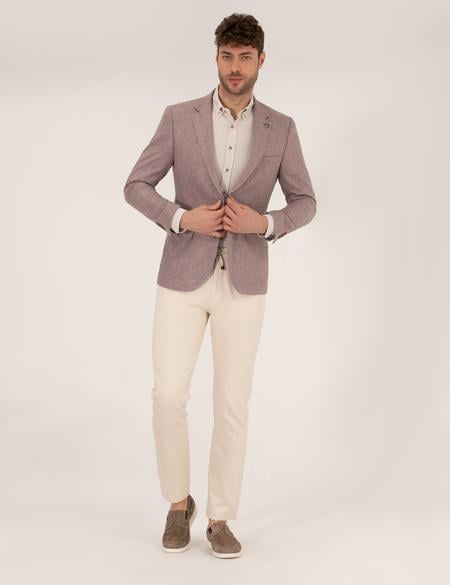 Gül Kurusu Keten Karışımlı Blazer Ceket - 50264619074