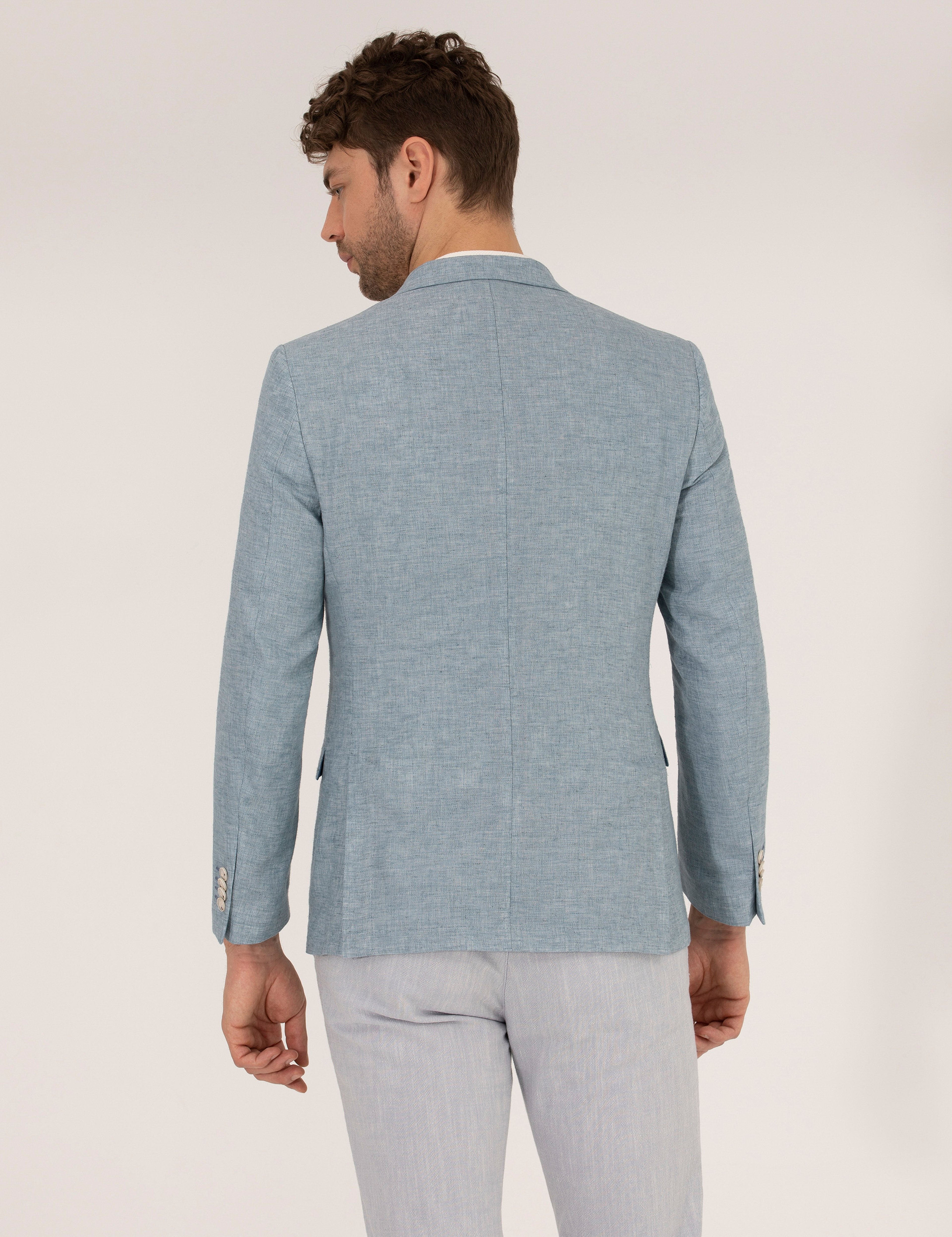 Mavi Ekstra Slim Fit Keten Karışımlı Blazer Ceket - Image 5