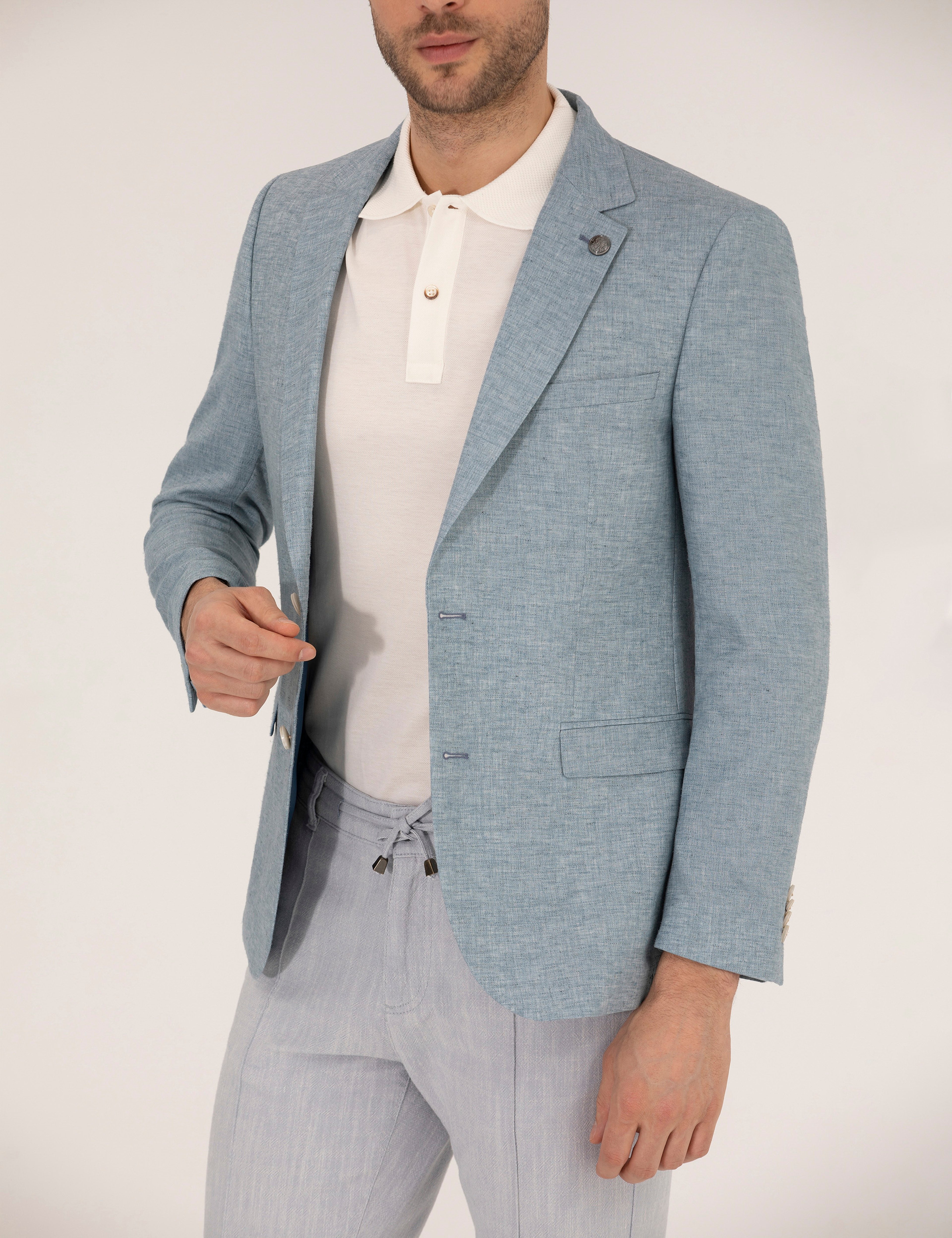 Mavi Ekstra Slim Fit Keten Karışımlı Blazer Ceket - Image 6