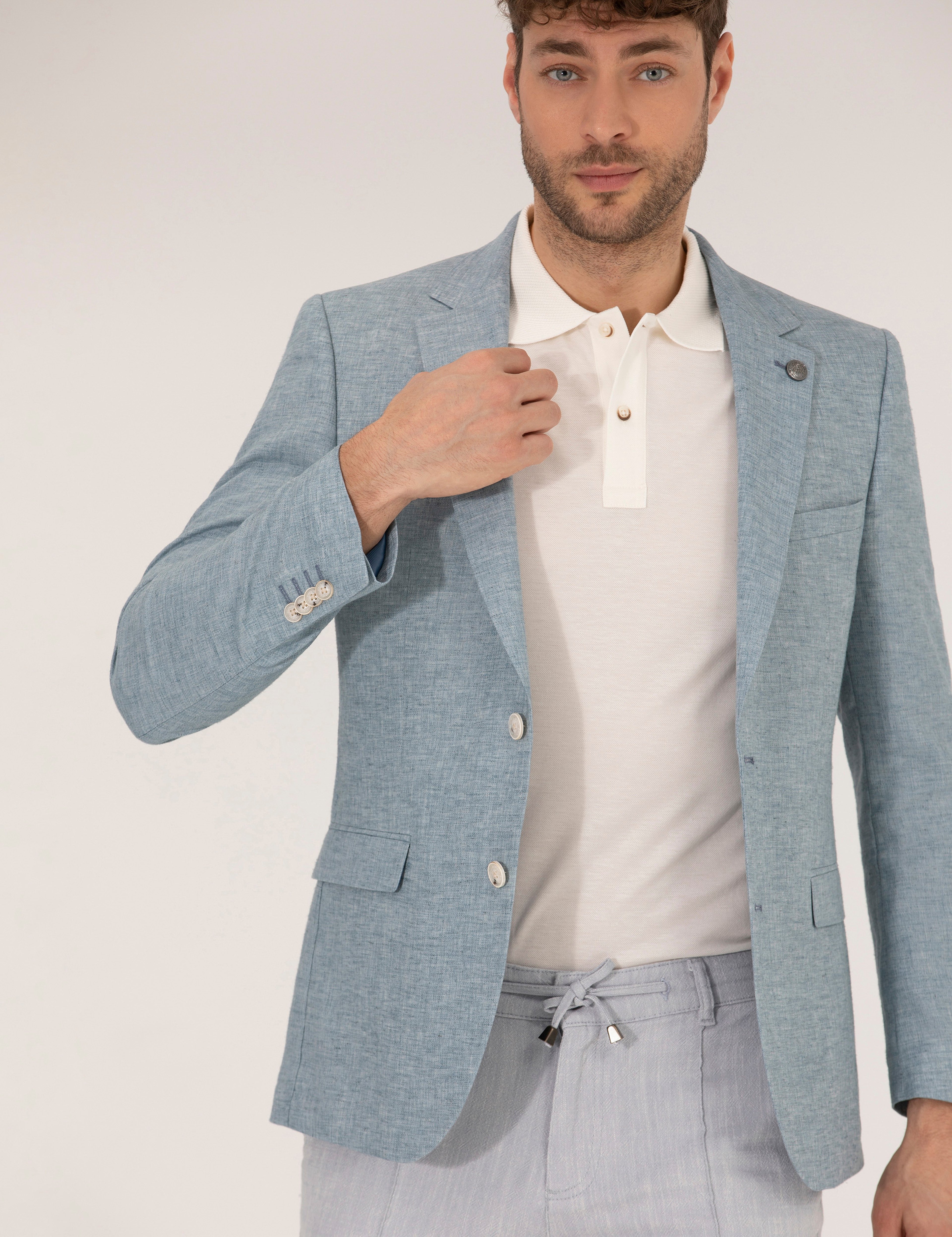 Mavi Ekstra Slim Fit Keten Karışımlı Blazer Ceket - Image 2
