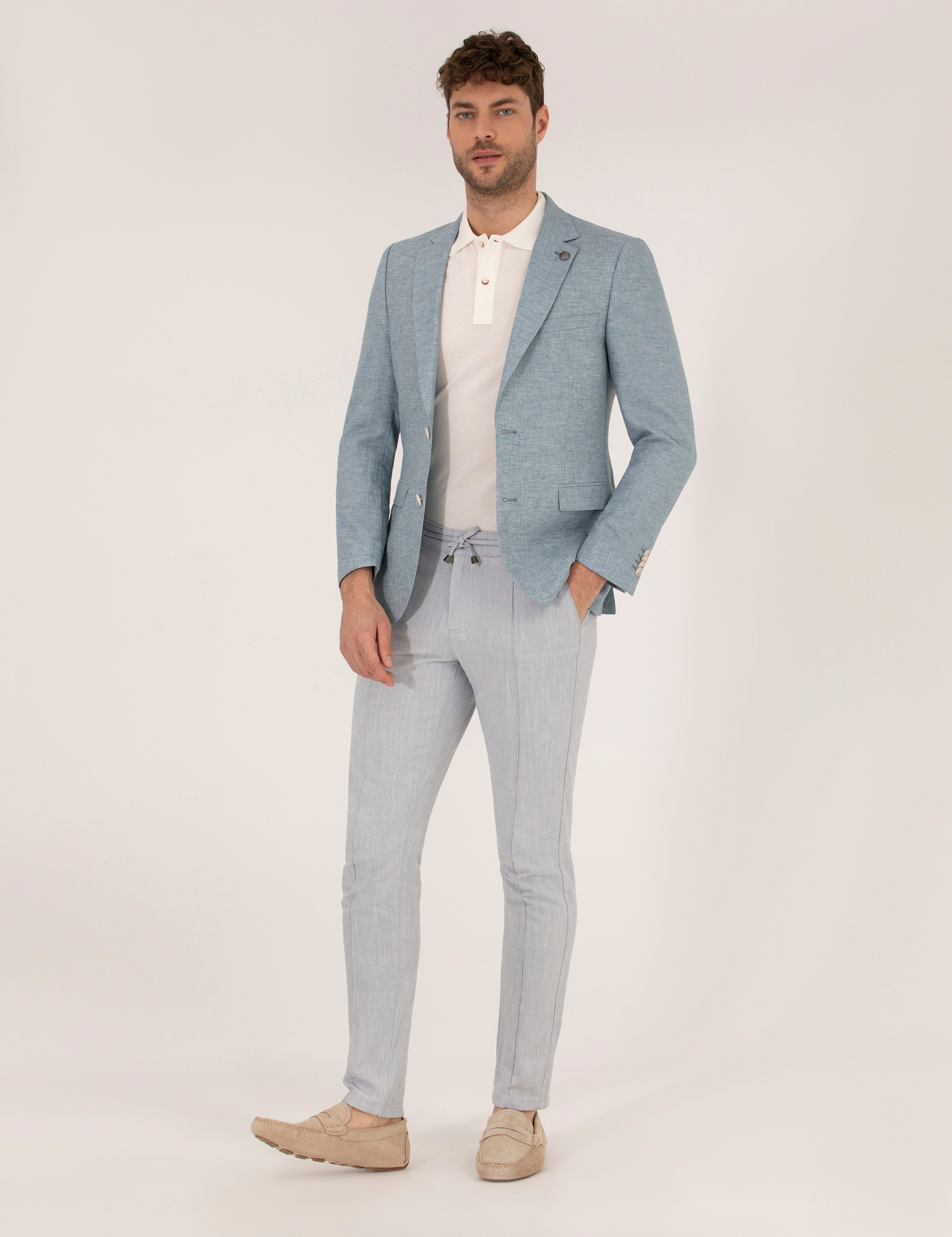 Mavi Ekstra Slim Fit Keten Karışımlı Blazer Ceket - Image 4
