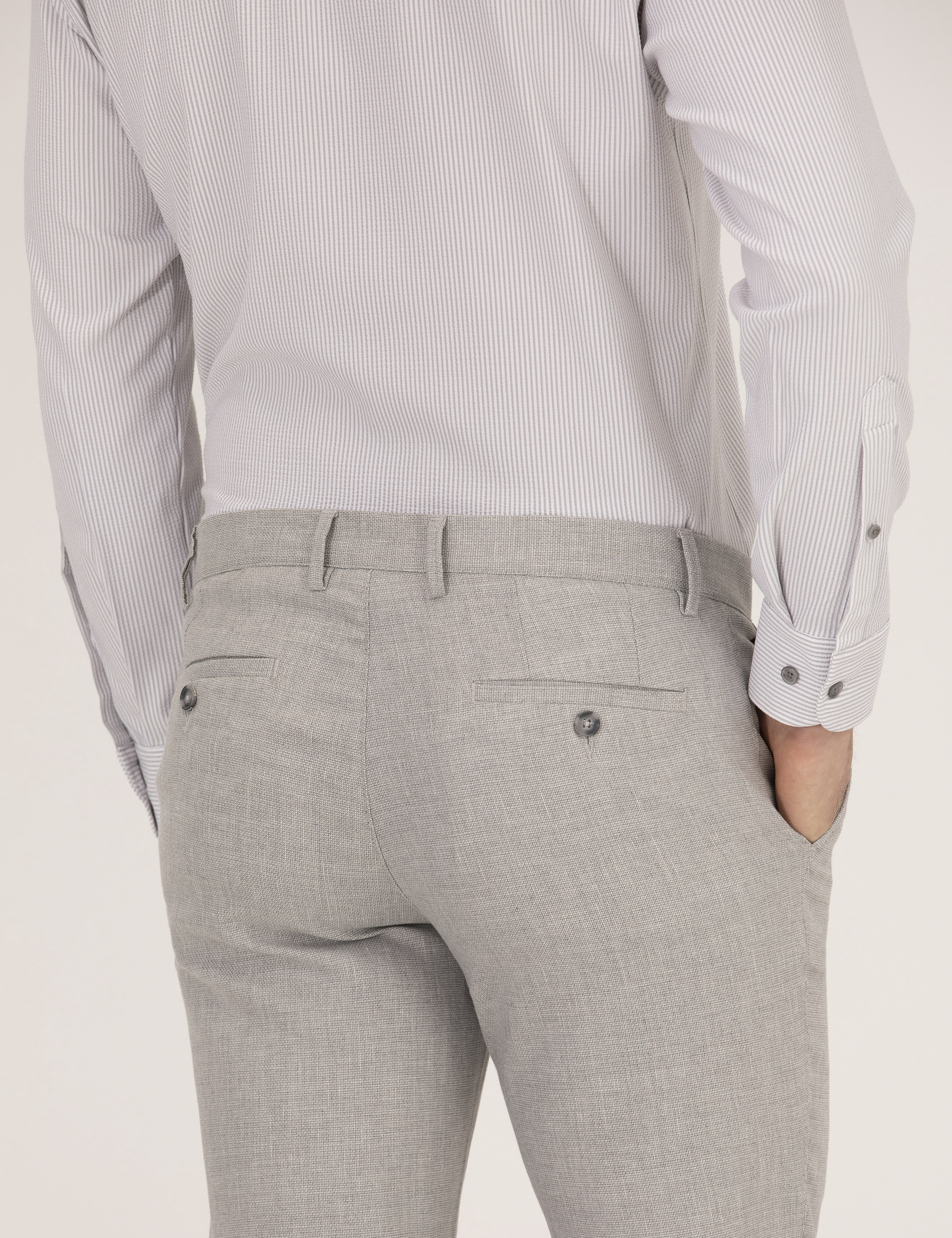 Gri Slim Fit Kumaş Pantolon