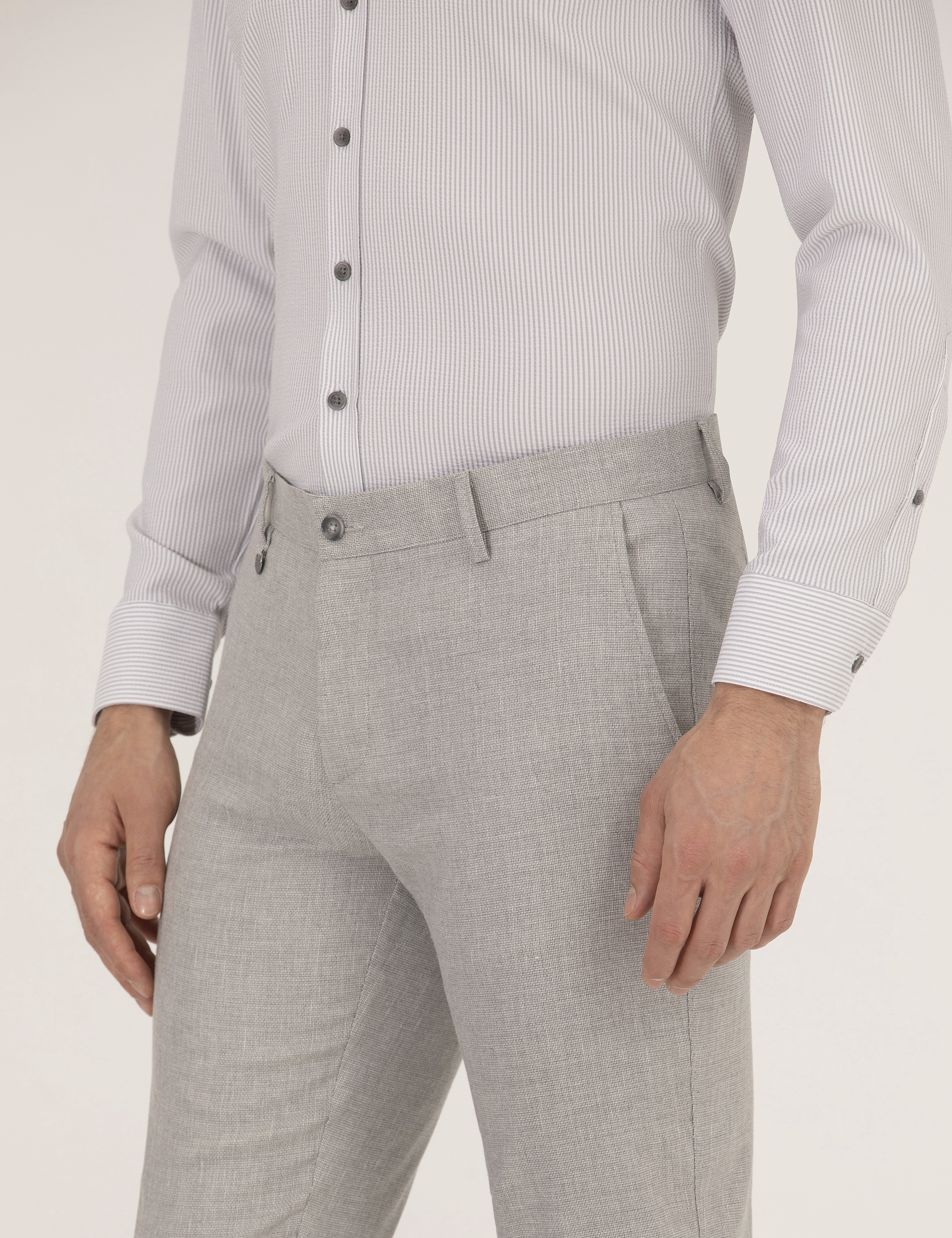 Gri Slim Fit Kumaş Pantolon