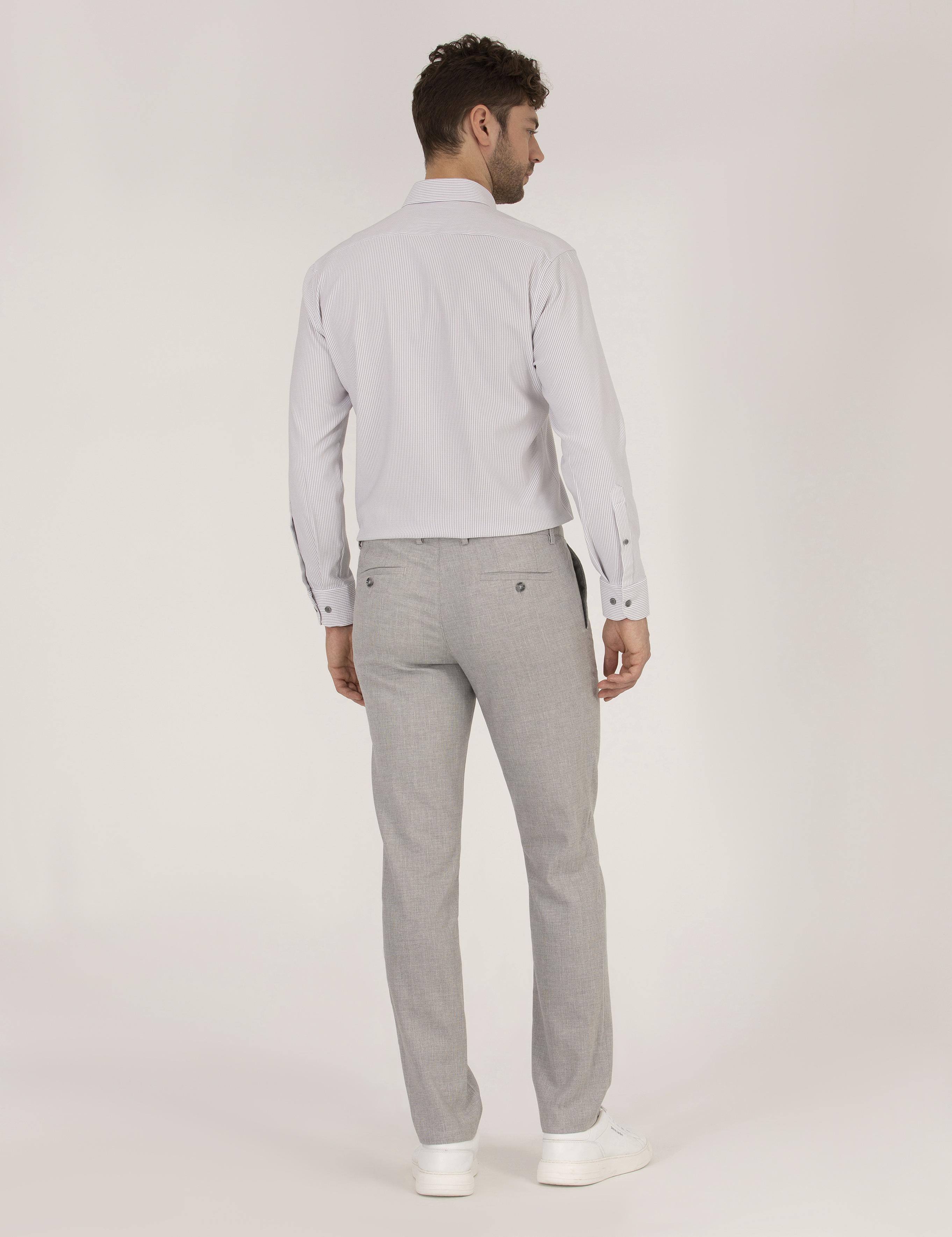 Gri Slim Fit Kumaş Pantolon