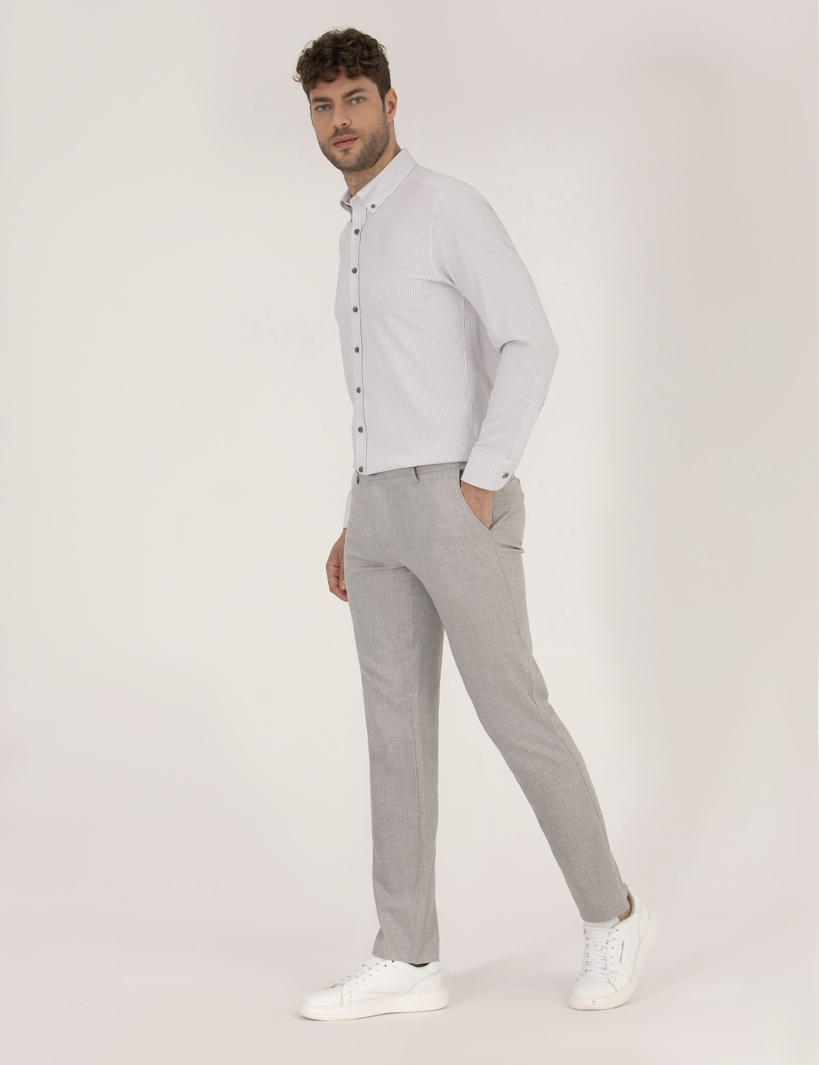 Gri Slim Fit Kumaş Pantolon