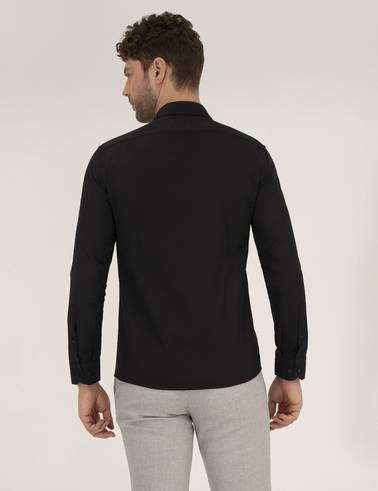 Siyah Slim Fit Oxford Gömlek