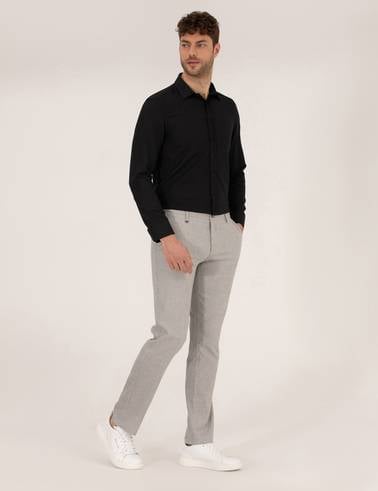 Siyah Slim Fit Oxford Gömlek
