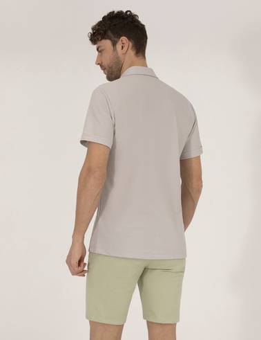 Gri Slim Fit Örme Gömlek