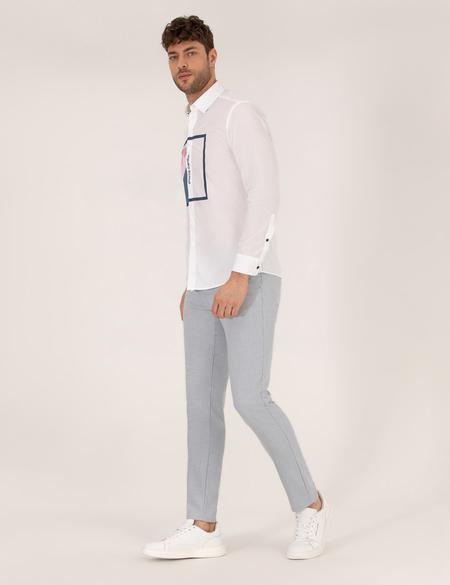 Açık Mavi Slim Fit Beli Lastikli Chino Pantolon - 50271248035