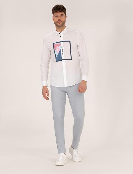 Açık Mavi Slim Fit Beli Lastikli Chino Pantolon - 50271248035