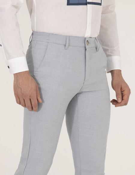 Açık Mavi Slim Fit Beli Lastikli Chino Pantolon - 50271248035