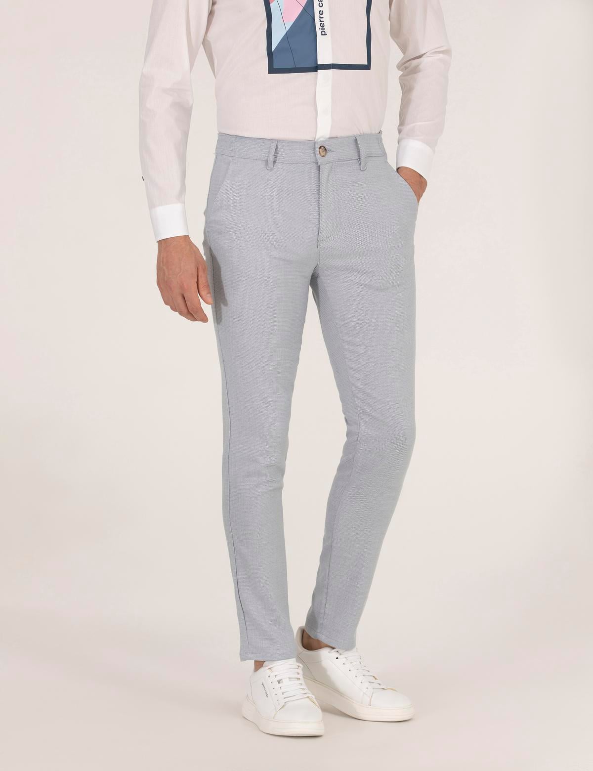 Açık Mavi Slim Fit Beli Lastikli Chino Pantolon - 50271248035