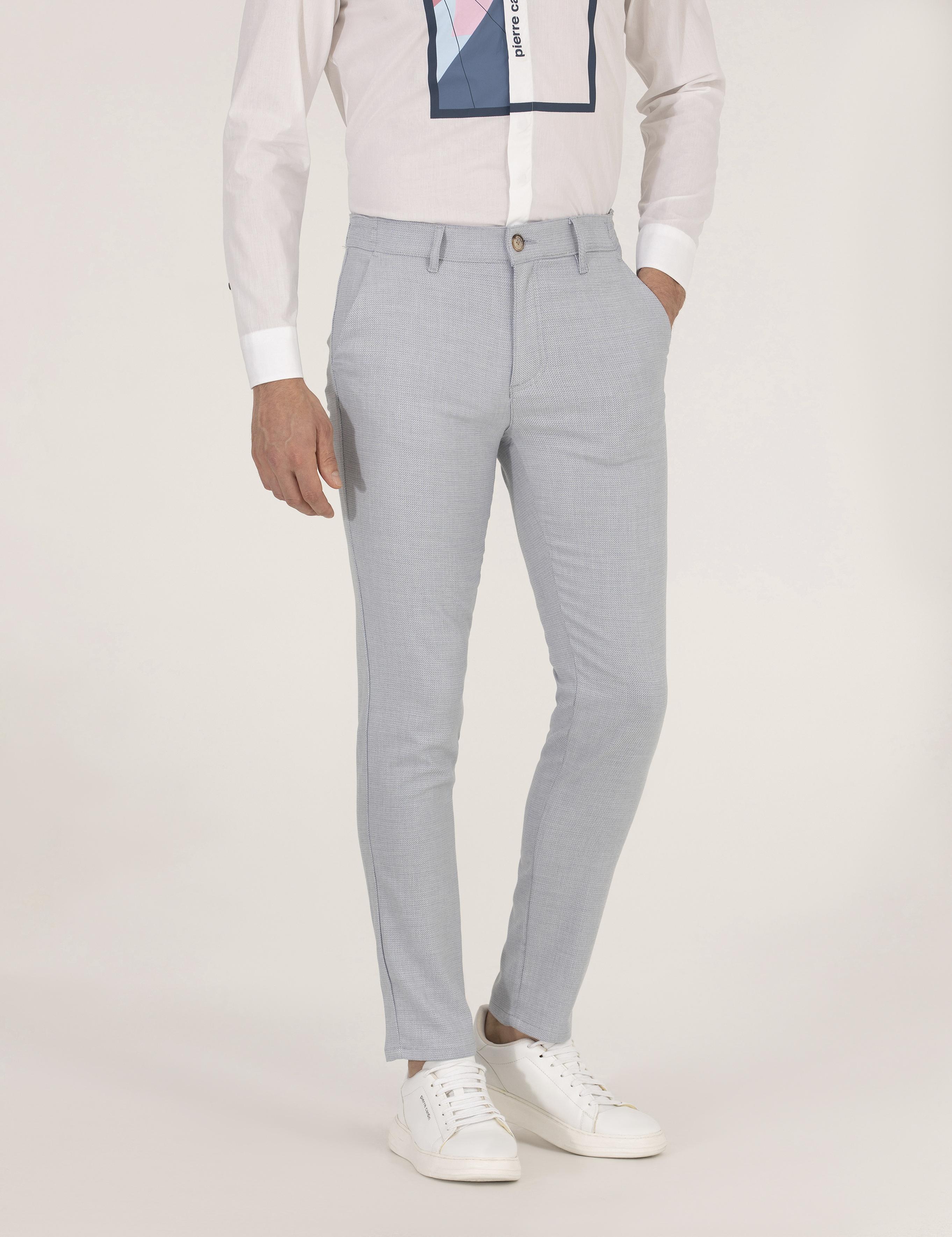 Açık Mavi Slim Fit Beli Lastikli Chino Pantolon