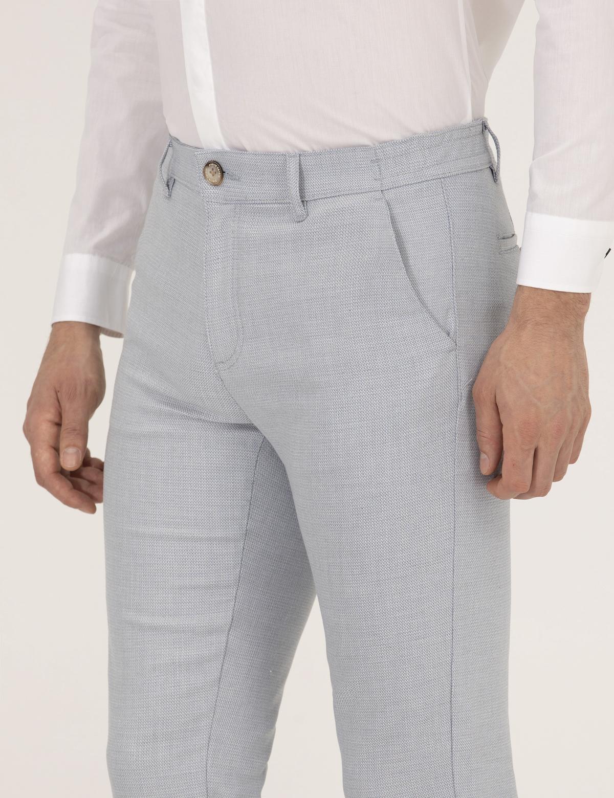 Açık Mavi Slim Fit Beli Lastikli Chino Pantolon - 50271248035