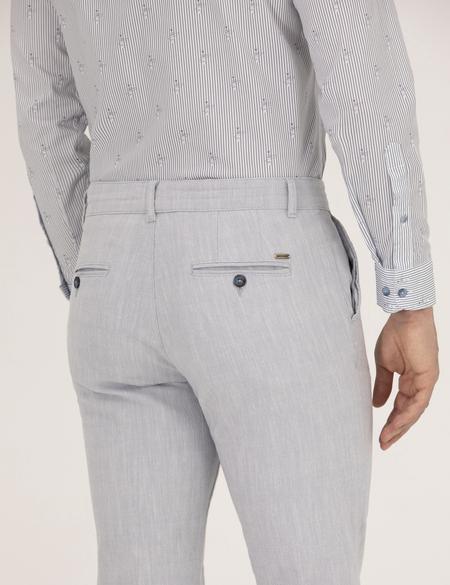 Açık Mavi Slim Fit Belden Bağlamalı Chino Pantolon - 50271280131