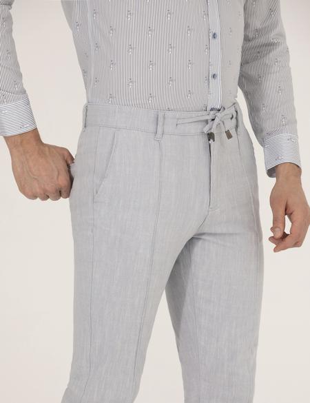 Açık Mavi Slim Fit Belden Bağlamalı Chino Pantolon - 50271280131