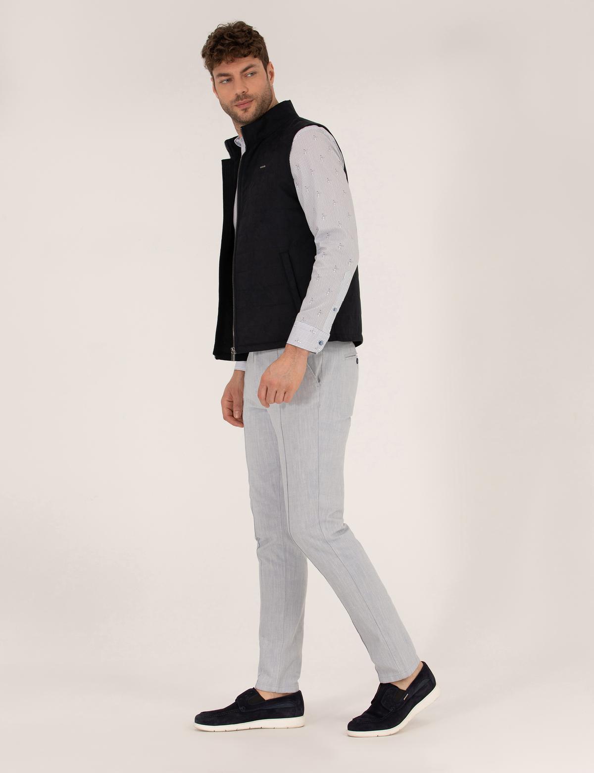 Açık Mavi Slim Fit Belden Bağlamalı Chino Pantolon - 50271280131