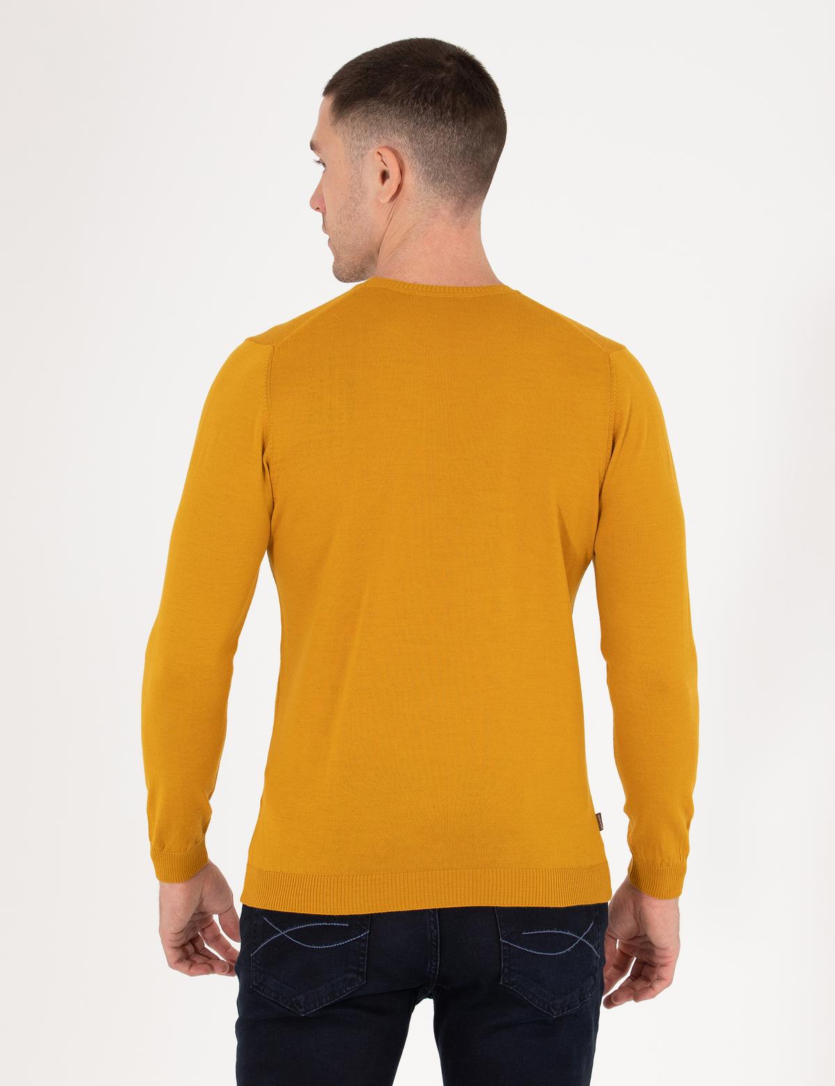 Safran Slim Fit Bisiklet Yaka Yün Karışımlı Basic Triko Kazak - 50257301051