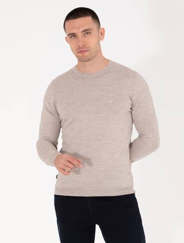 Taş Slim Fit Bisiklet Yaka Yün Karışımlı Basic Triko Kazak