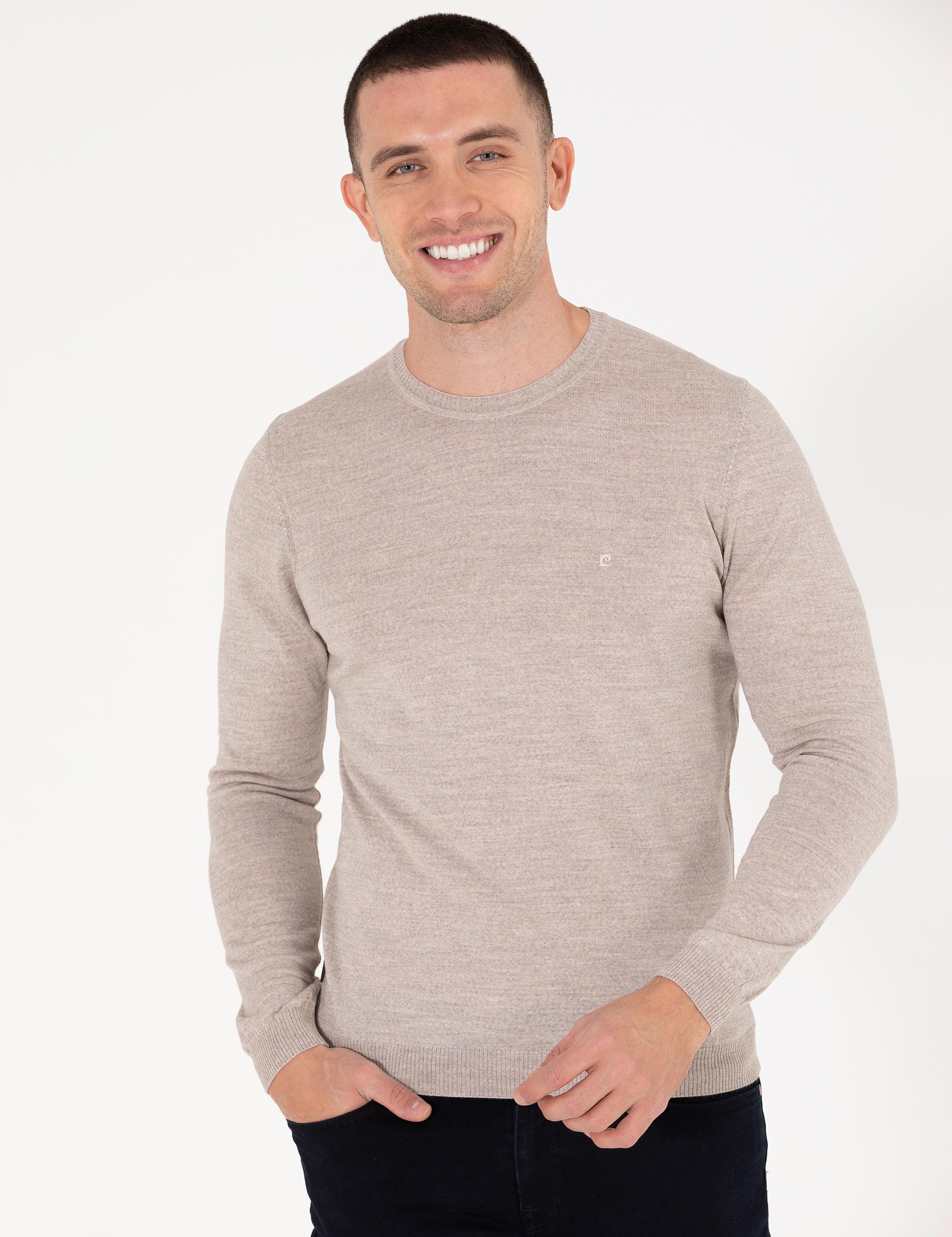 Taş Slim Fit Bisiklet Yaka Yün Karışımlı Basic Triko Kazak