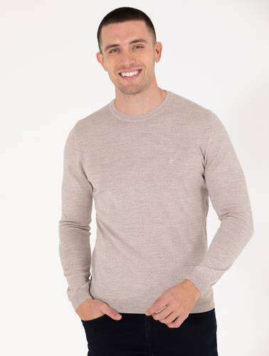 Taş Slim Fit Bisiklet Yaka Yün Karışımlı Basic Triko Kazak