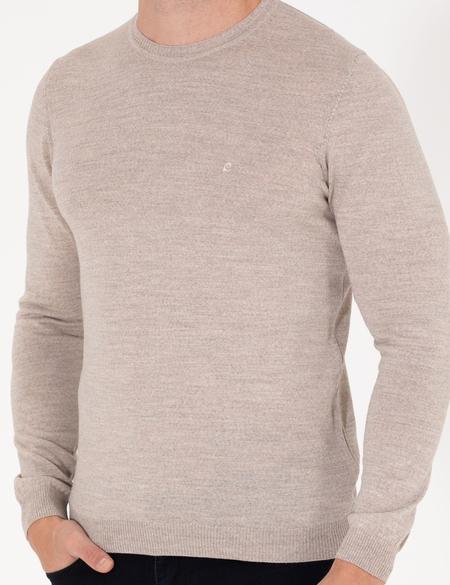 Taş Slim Fit Bisiklet Yaka Yün Karışımlı Basic Triko Kazak - 50257301071