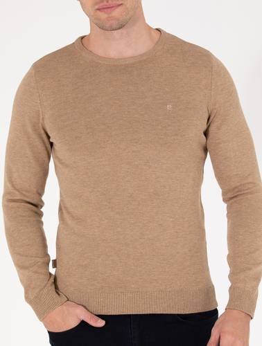 Camel Melanj Slim Fit Bisiklet Yaka Basic Triko Kazak