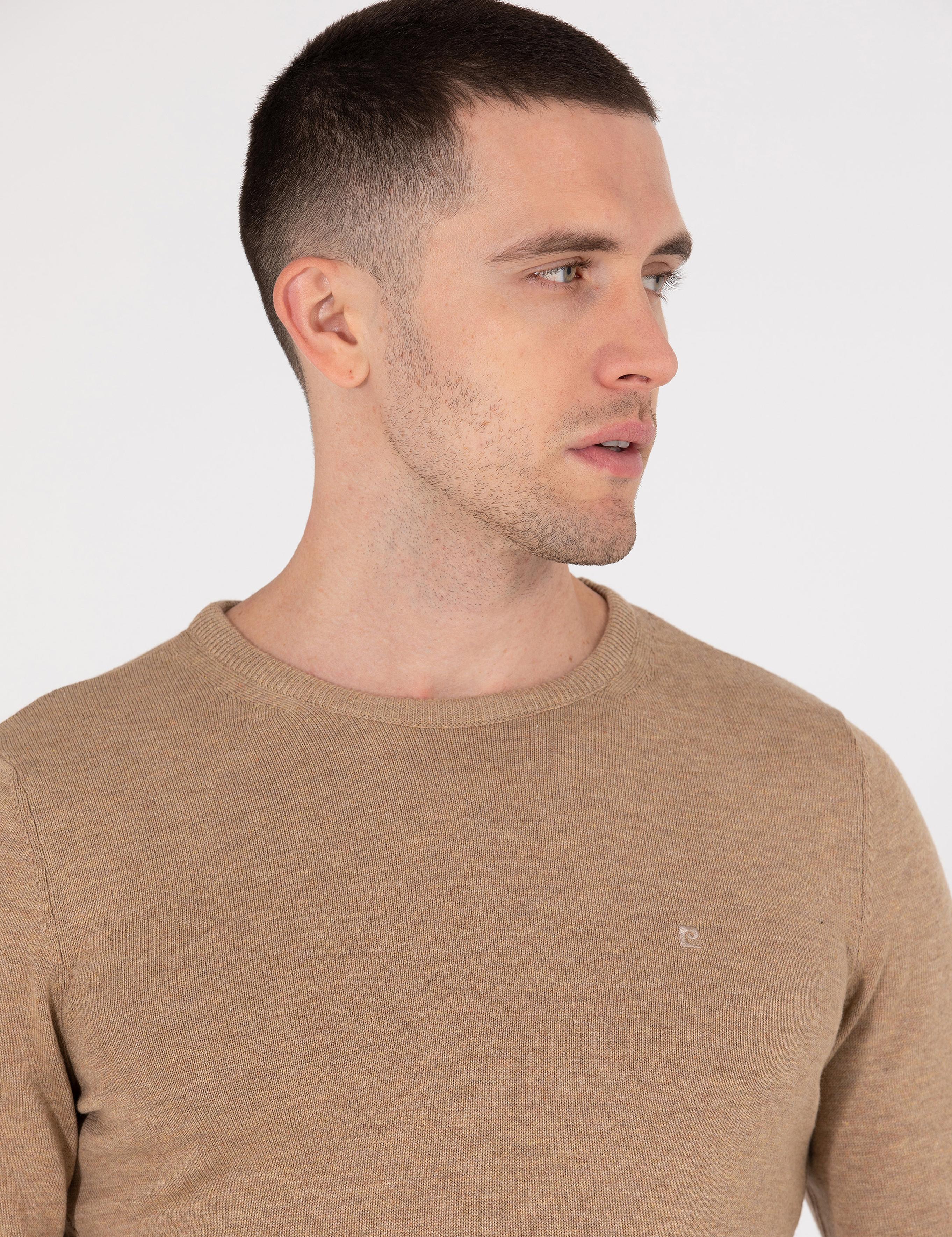 Camel Melanj Slim Fit Bisiklet Yaka Basic Triko Kazak