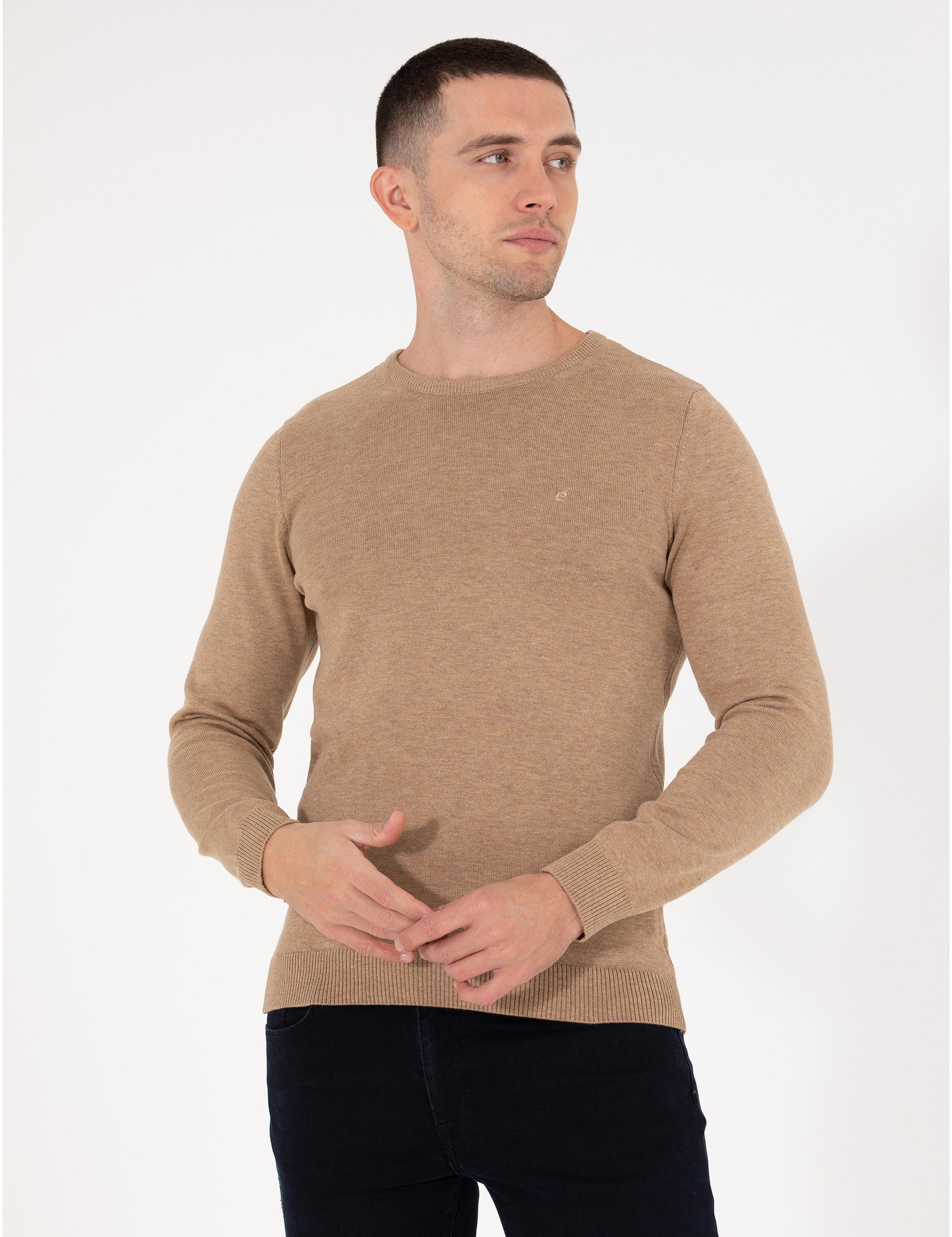 Camel Melanj Slim Fit Bisiklet Yaka Basic Triko Kazak