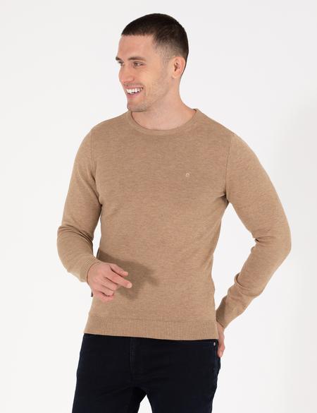 Camel Melanj Slim Fit Bisiklet Yaka Basic Triko Kazak - 50258993061