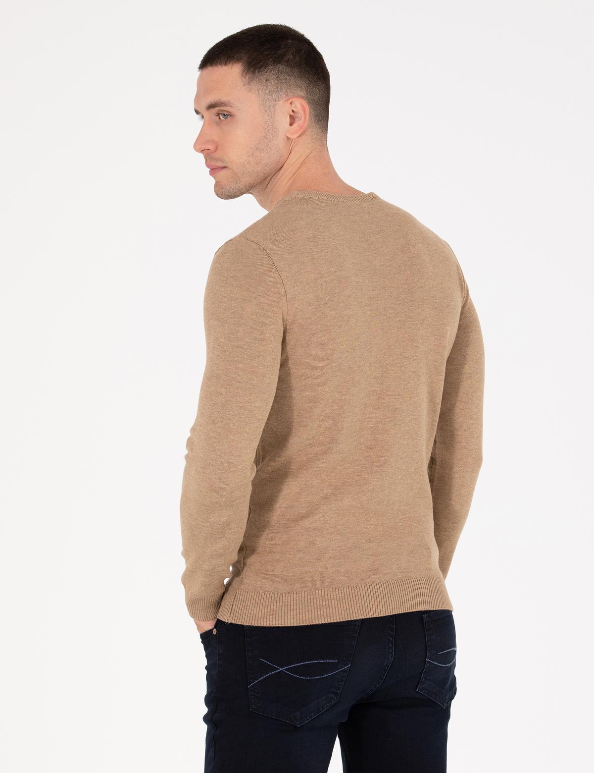 Camel Melanj Slim Fit Bisiklet Yaka Basic Triko Kazak - 50258993061