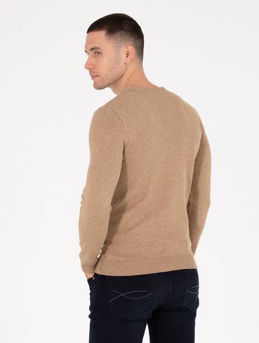 Camel Melanj Slim Fit Bisiklet Yaka Basic Triko Kazak