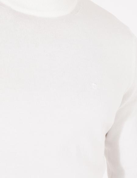 Ekru Slim Fit Çeyrek Yaka Basic Triko Kazak - 50259094021