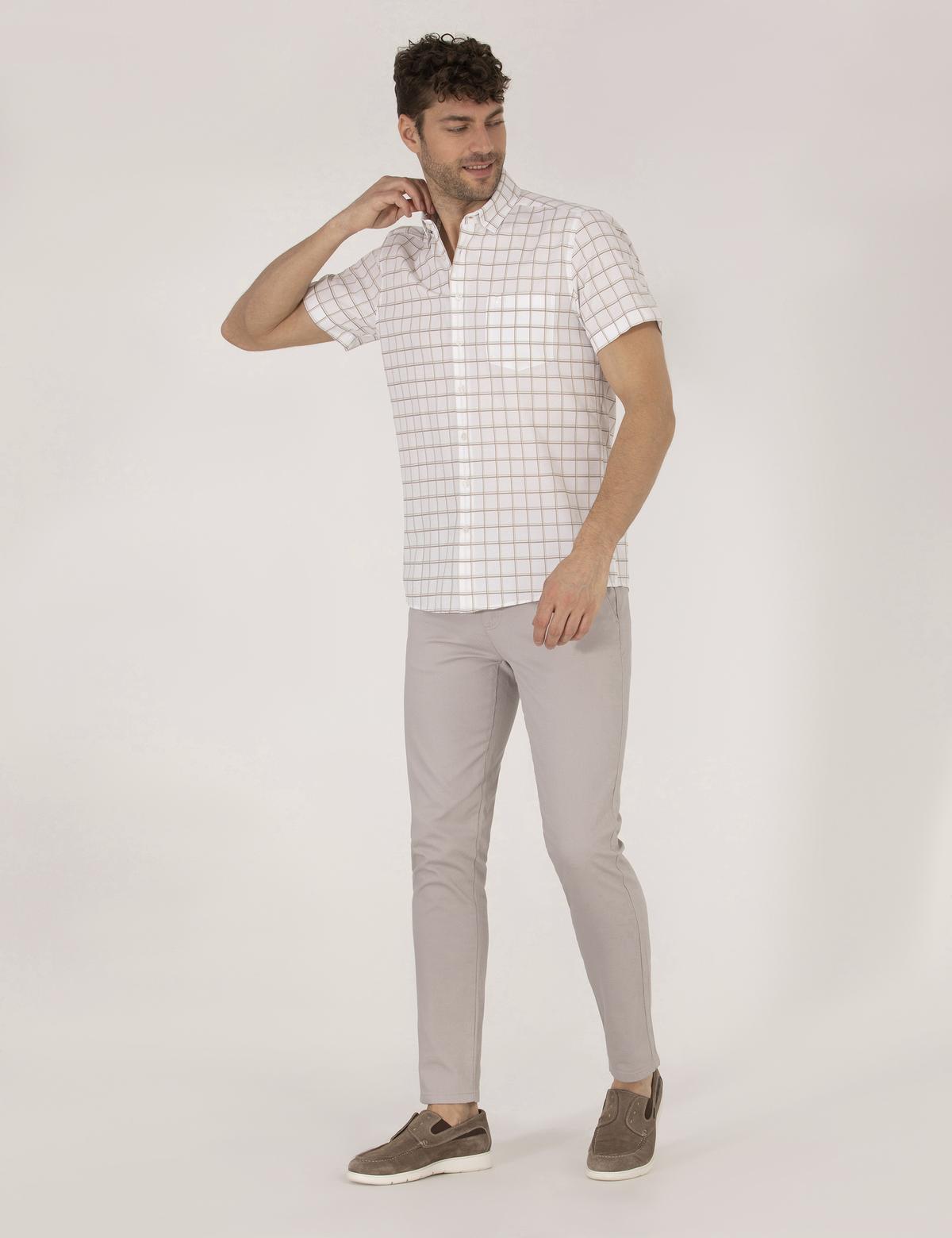 Haki Regular Fit Kısa Kollu Gömlek - 50252482007