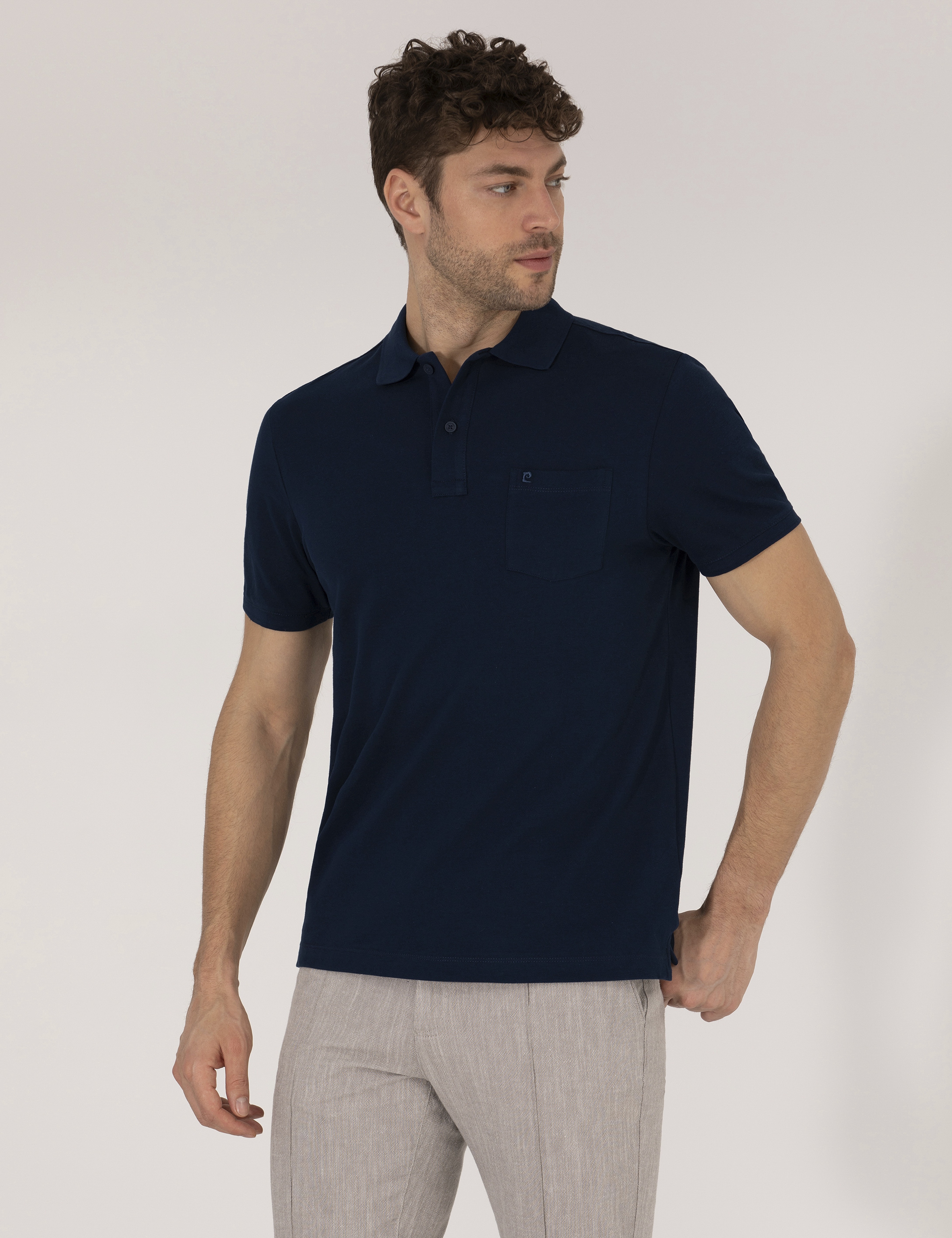 Lacivert Regular Fit Polo Yaka Basic Tişört