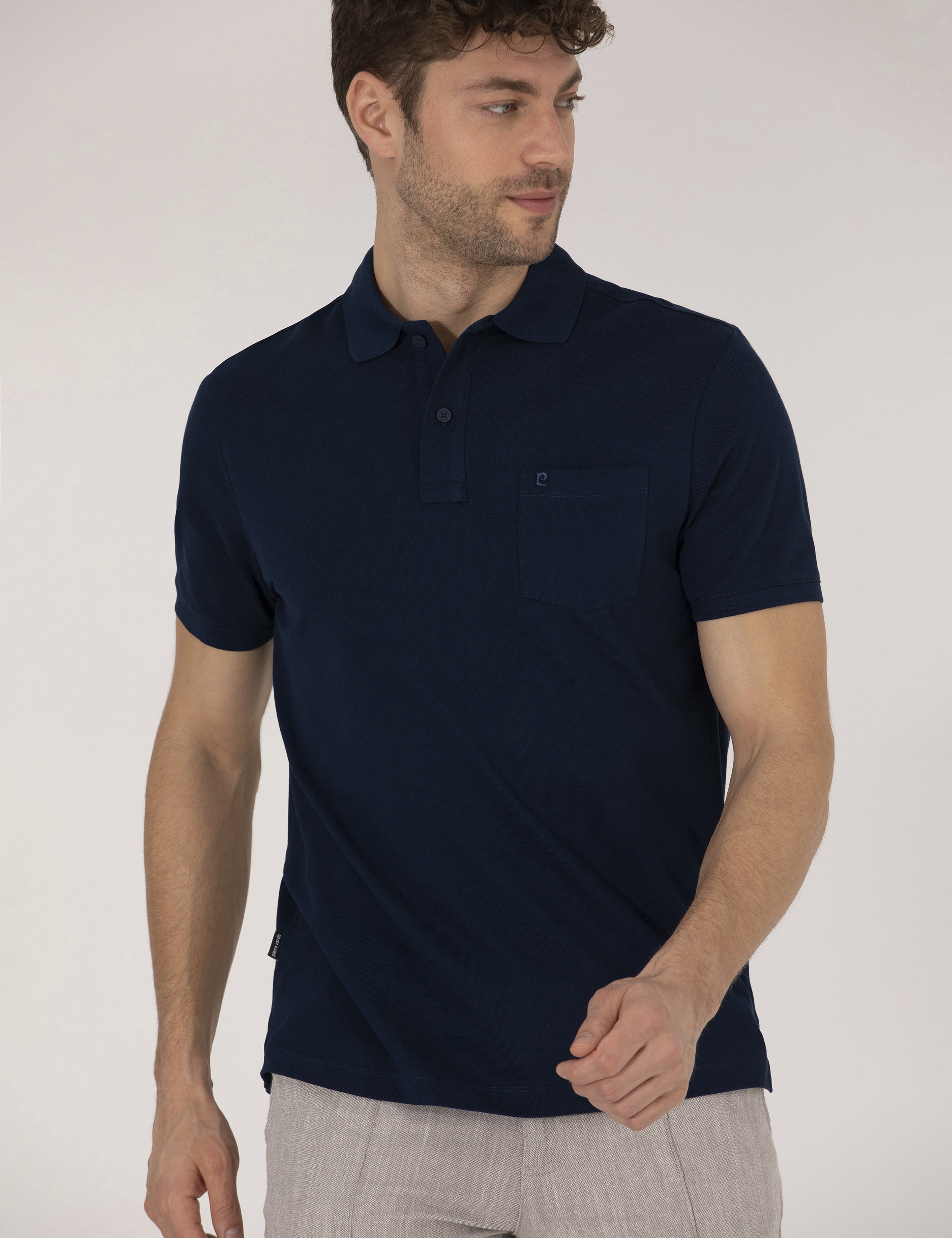 Lacivert Regular Fit Polo Yaka Basic Tişört - Image 2