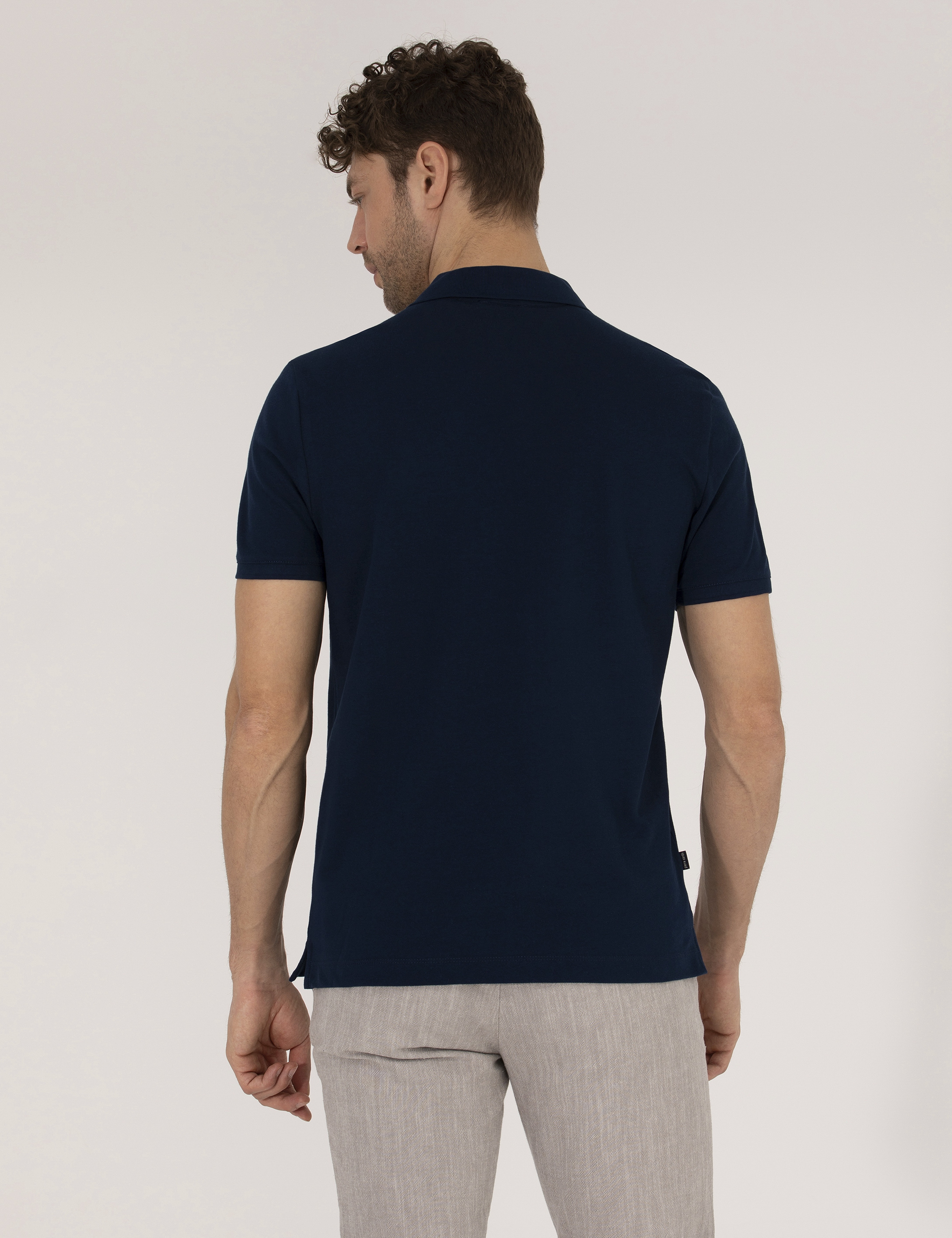 Lacivert Regular Fit Polo Yaka Basic Tişört
