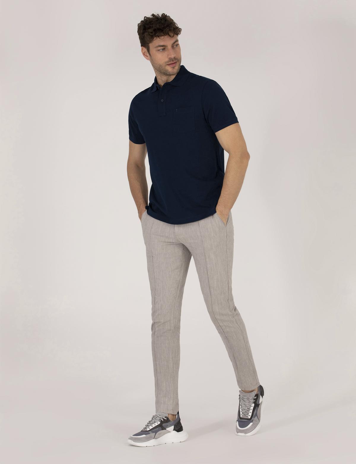 Lacivert Regular Fit Polo Yaka Basic Tişört - 50262659049