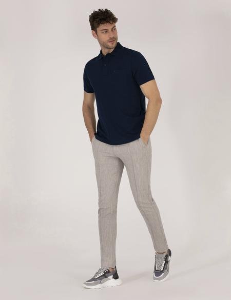 Lacivert Regular Fit Polo Yaka Basic Tişört - 50262659049