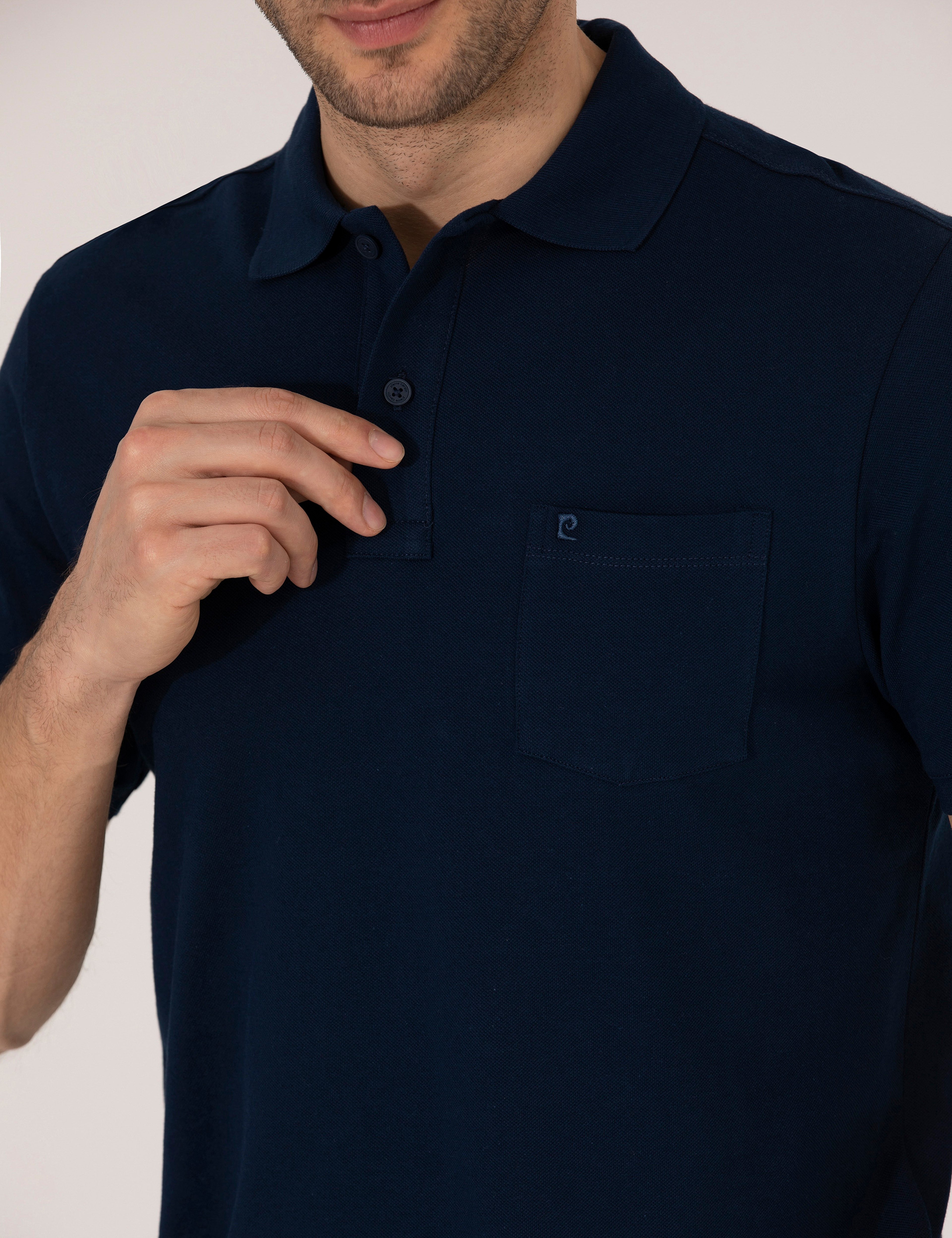 Lacivert Regular Fit Polo Yaka Basic Tişört - Image 7