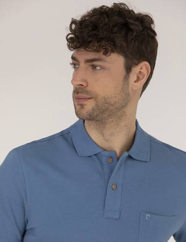 Koyu Mavi Regular Fit Polo Yaka Basic Tişört