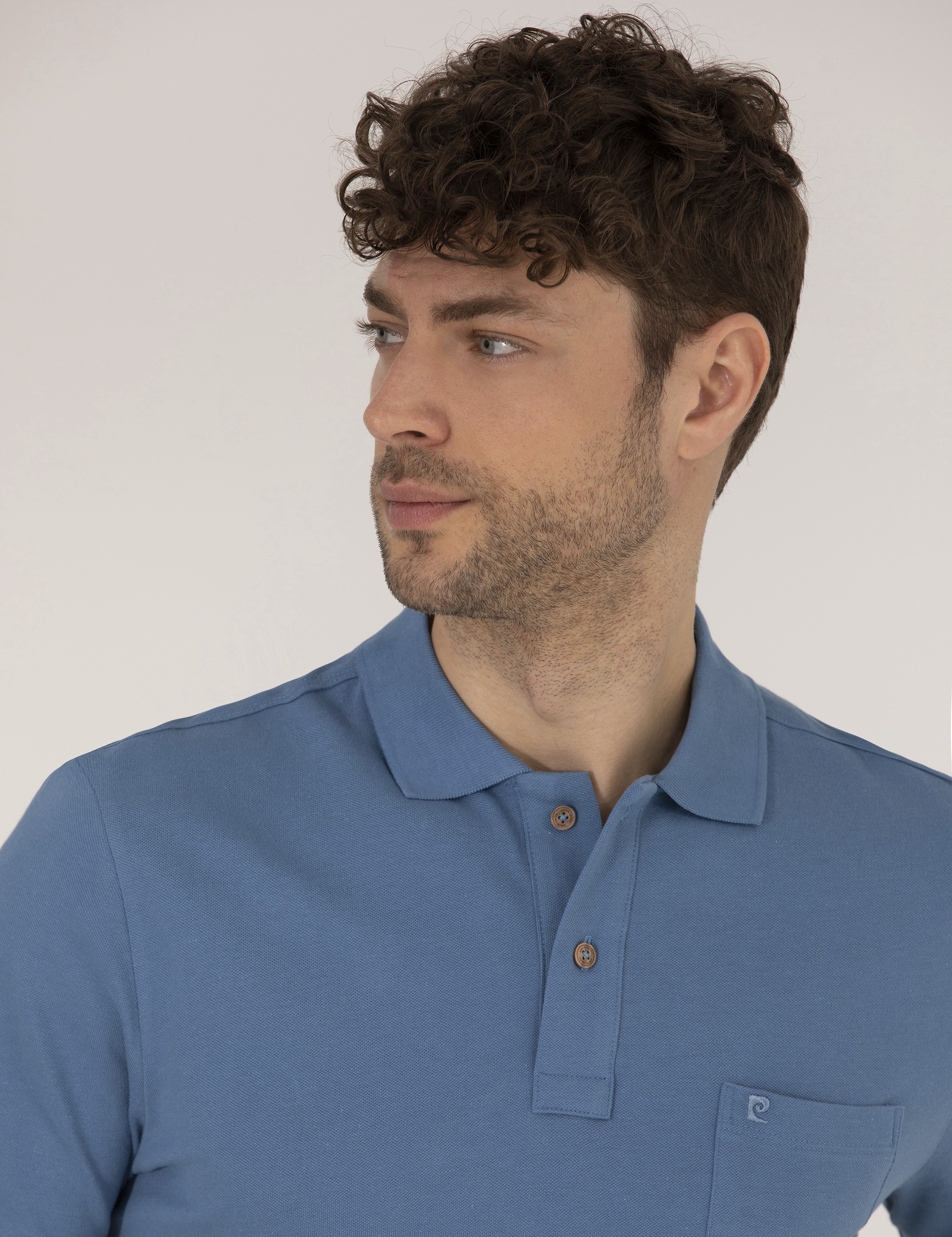 Koyu Mavi Regular Fit Polo Yaka Basic Tişört - Image 4