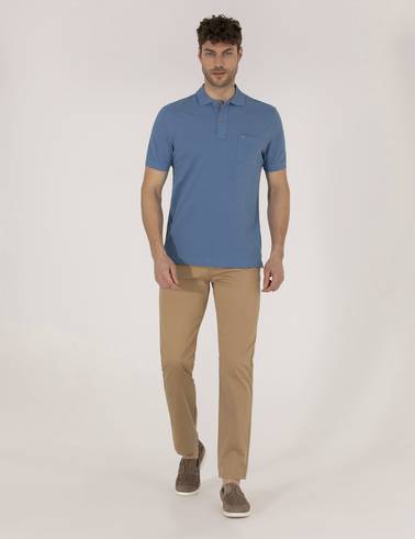 Koyu Mavi Regular Fit Polo Yaka Basic Tişört