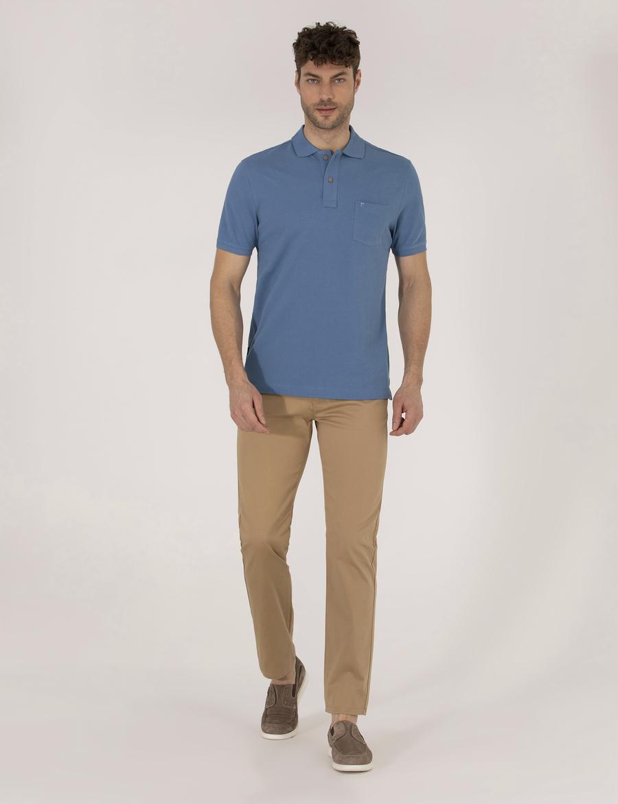 Koyu Mavi Regular Fit Polo Yaka Basic Tişört