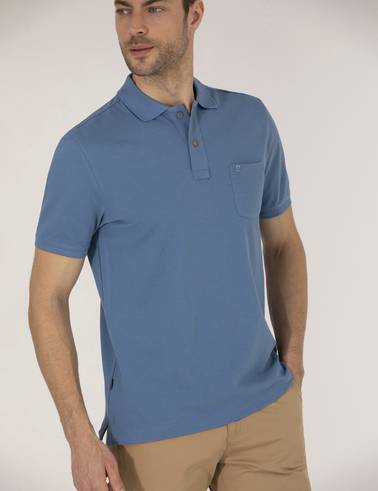 Koyu Mavi Regular Fit Polo Yaka Basic Tişört