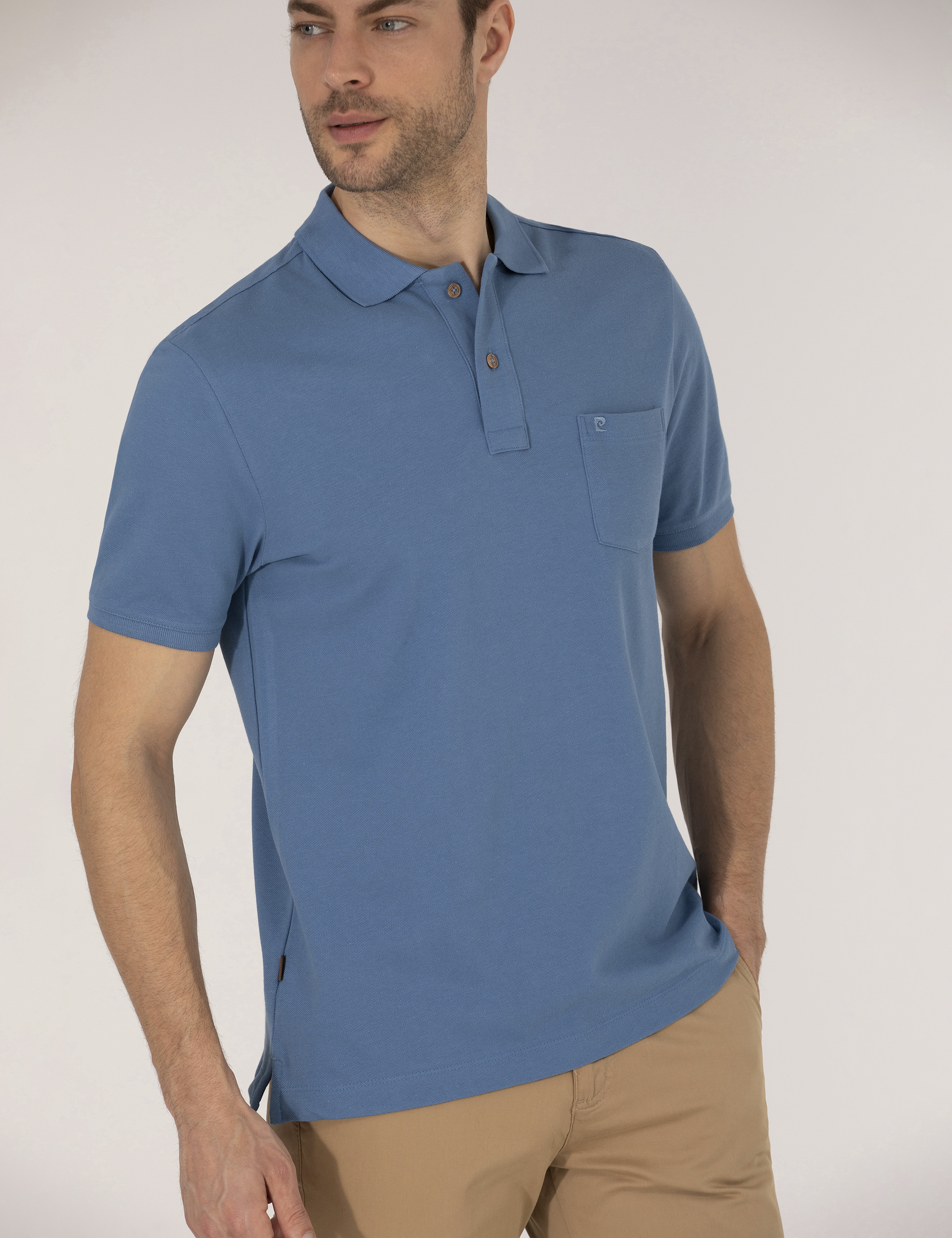 Koyu Mavi Regular Fit Polo Yaka Basic Tişört - Image 6