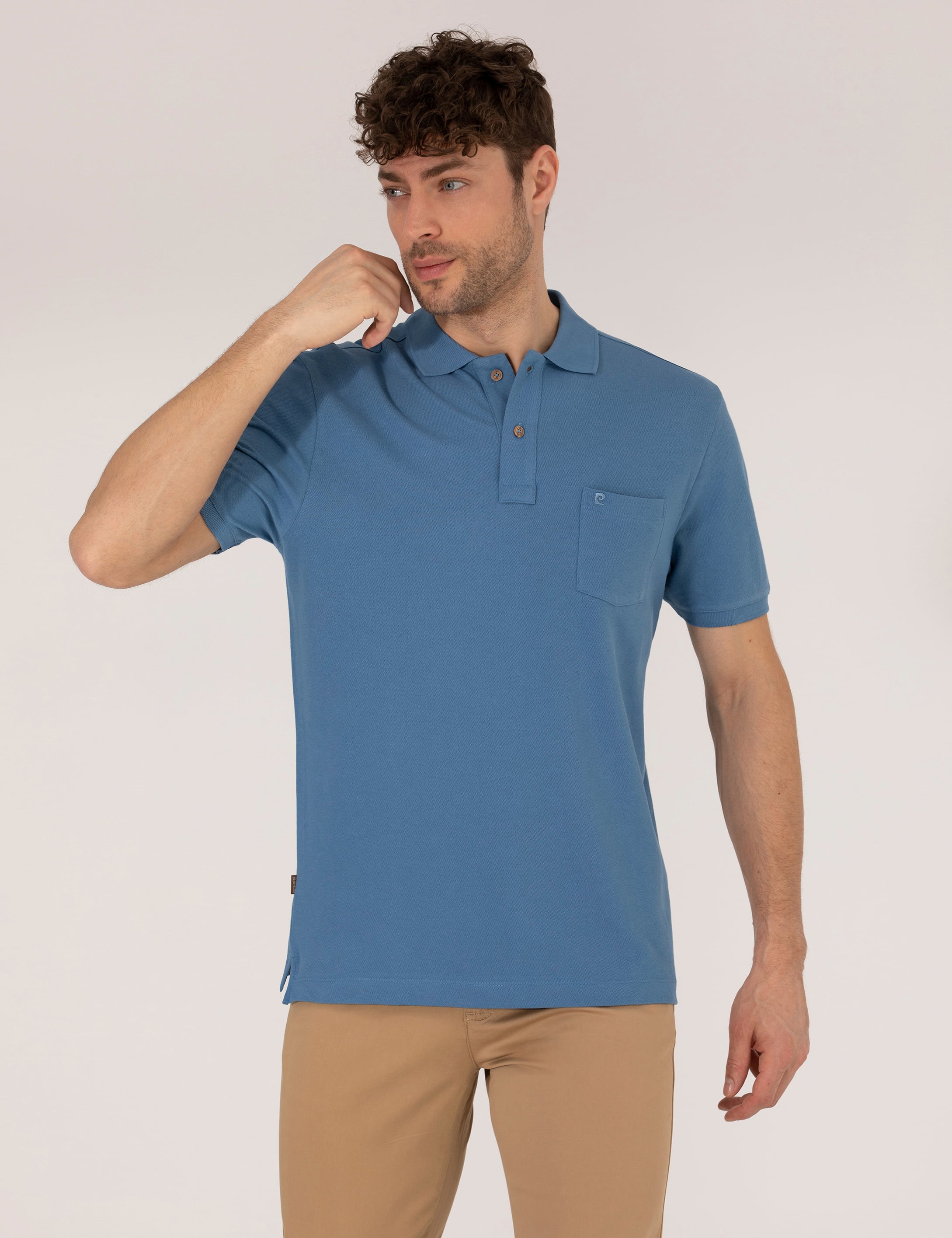 Koyu Mavi Regular Fit Polo Yaka Basic Tişört